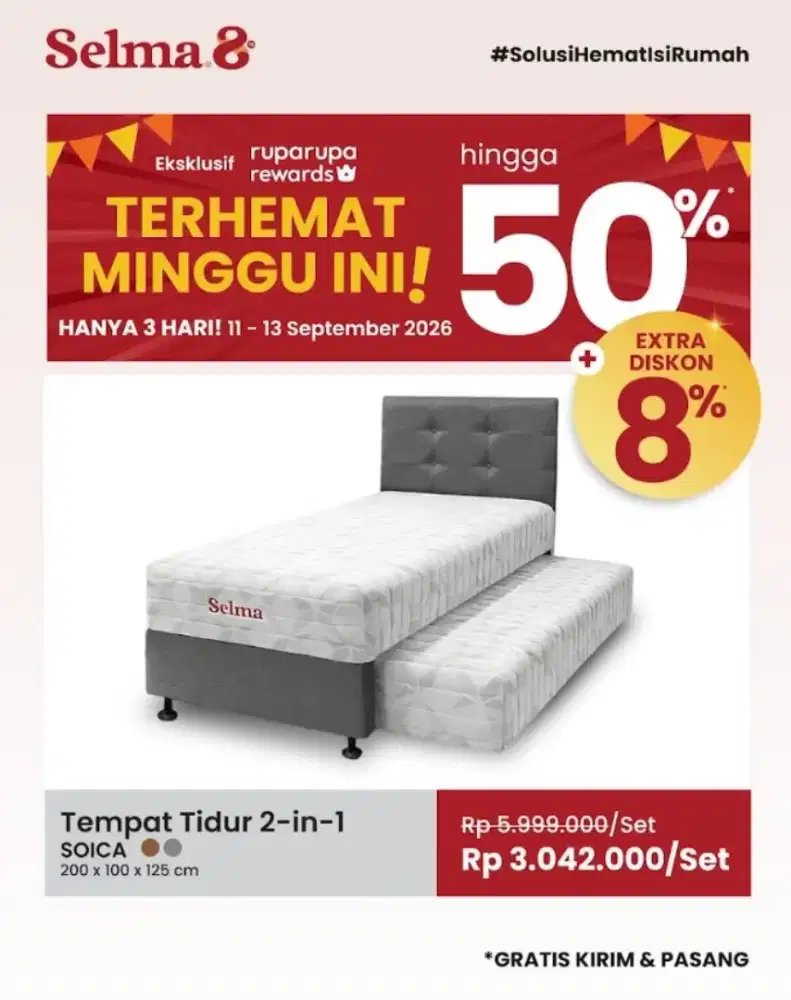 Jual Kasur Sorong 2 in 1 Murah by Selma