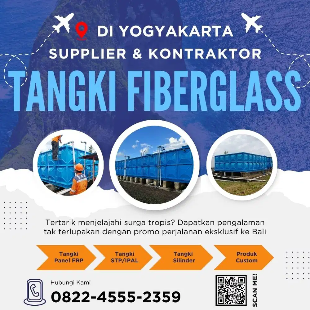 Tangki Fiberglass FRP-Jual Tangki Air, Panel & Silinder Bantul