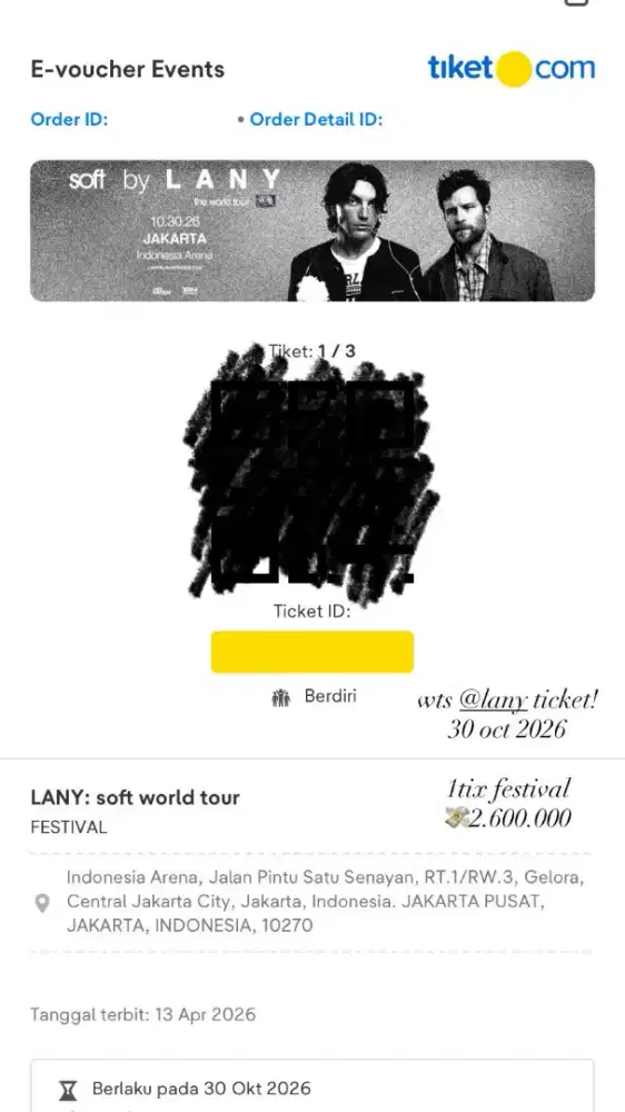 Tiket konser Lany