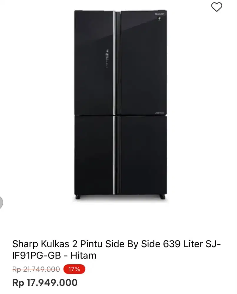 KULKAS SHARP SBS 4 PINTU SJ-IF91PG-GB