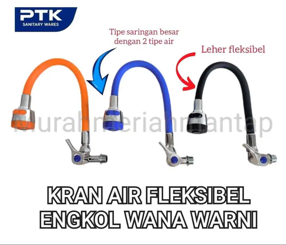 KERAN CUCI PIRING / KRAN AIR FLEKSIBEL ENGKOL WARNA / KRAN ANGSA BCP