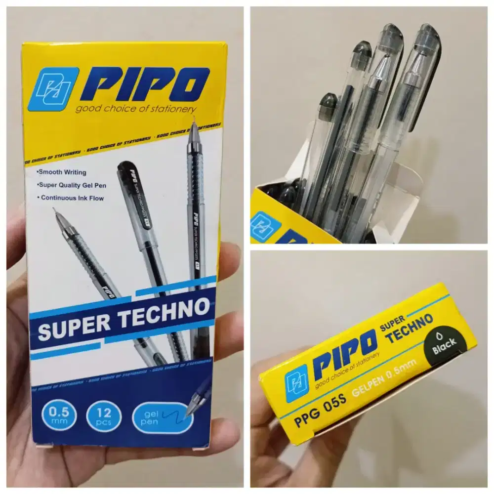 Pulpen Pipo Gelpen 0.5 mm Hitam