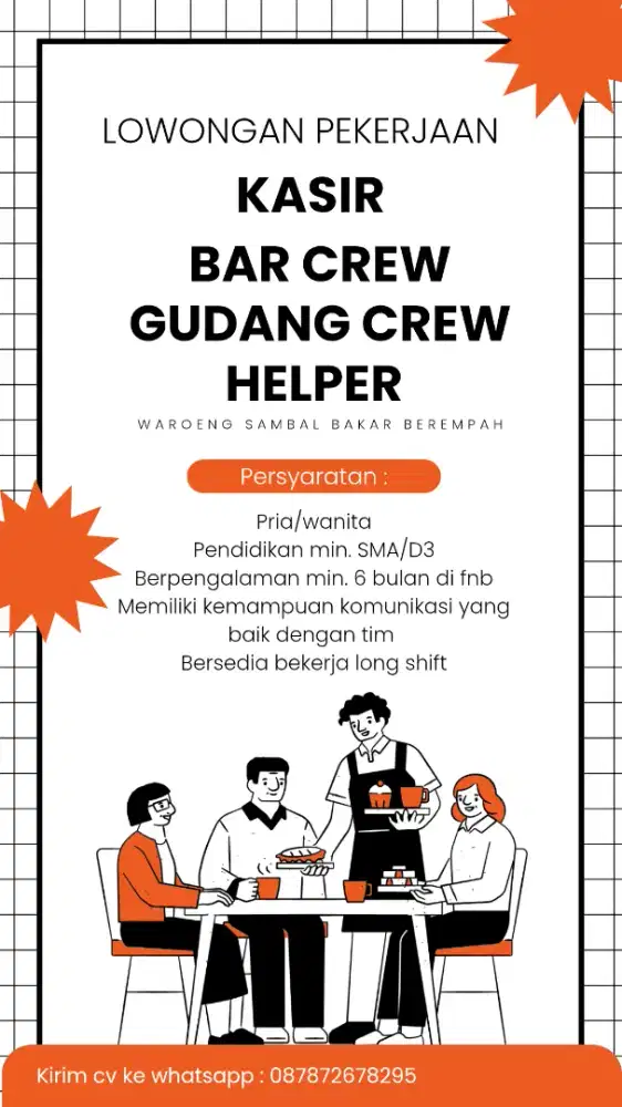 LOKER KERJA DI F&B