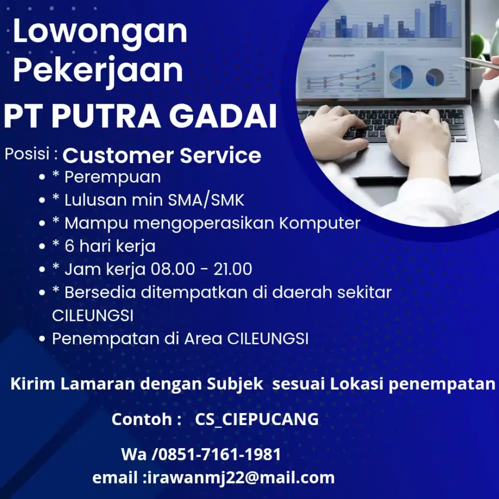 Lowongan kerja Custurmer service
