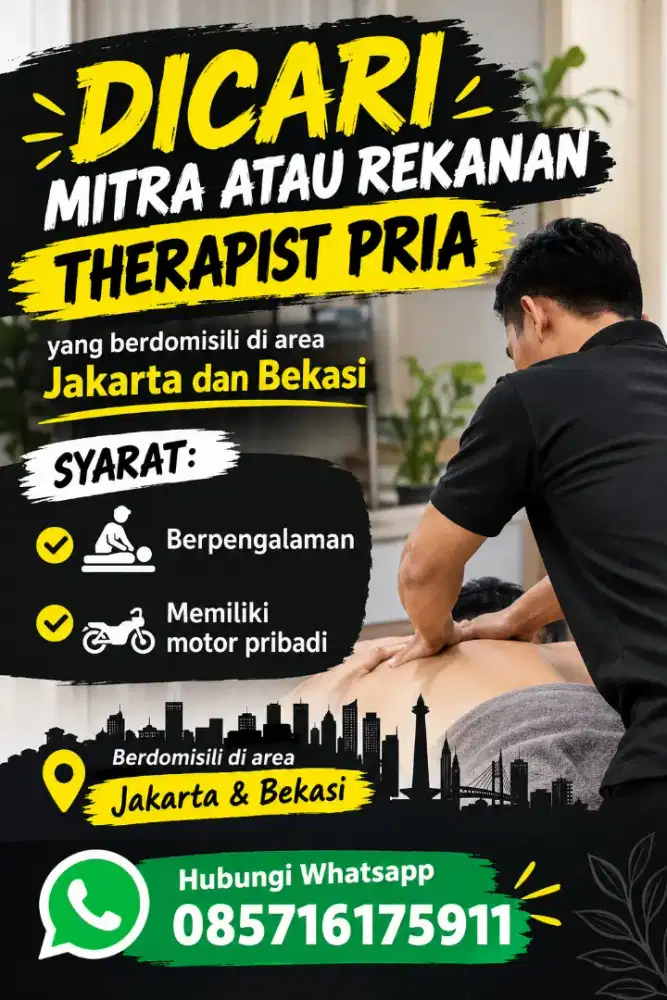 Lowongan mitra atau rekanan Therapist Pria