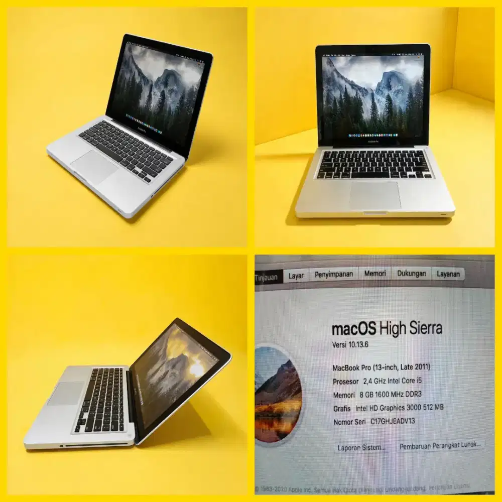 Macbook Pro 13-inc Intel Core i5 
RAM 8GB DDR4
Ssd 128GB