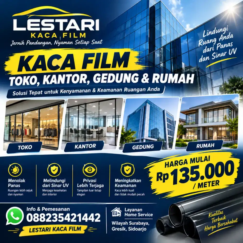 Kaca film rumah, toko, kantor & gudang sunglasses oneway