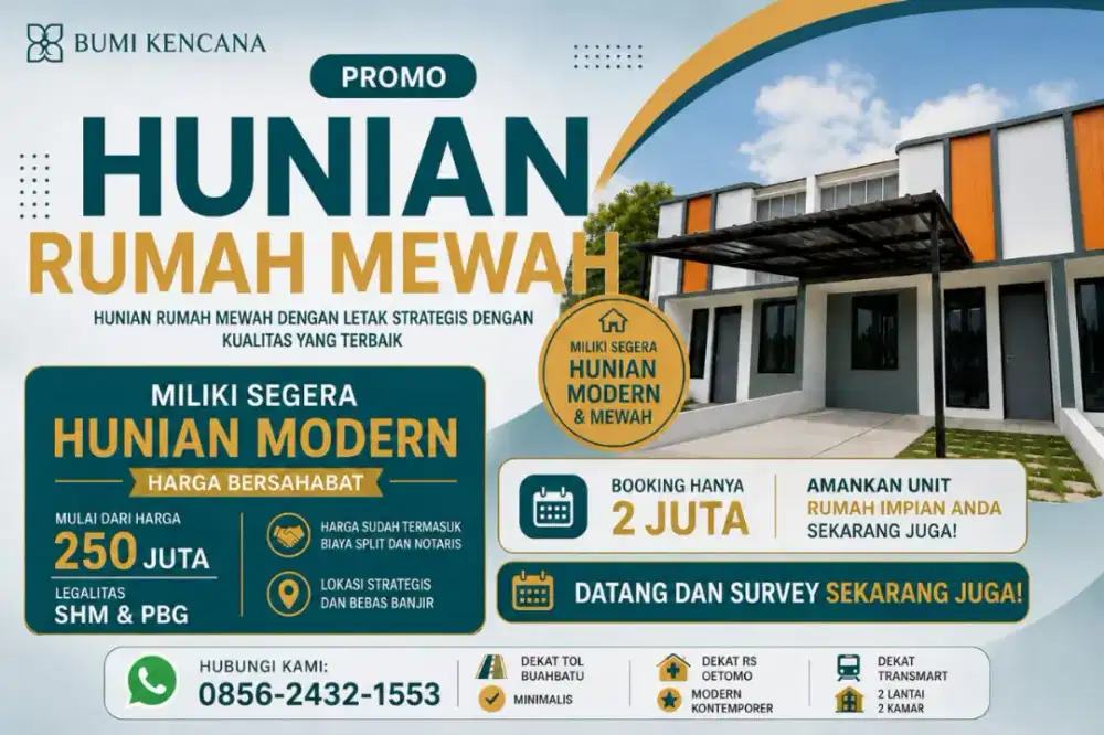 Jual hunian baru kontemporer paling murah dekat tol buahbatu