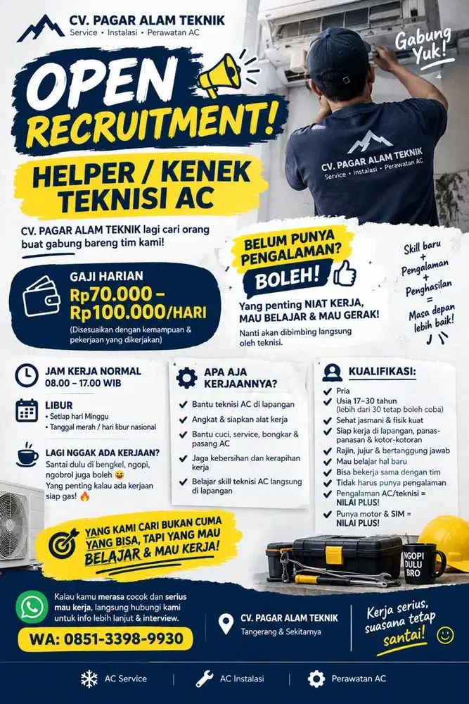 Lowongan kerja Helper Service AC