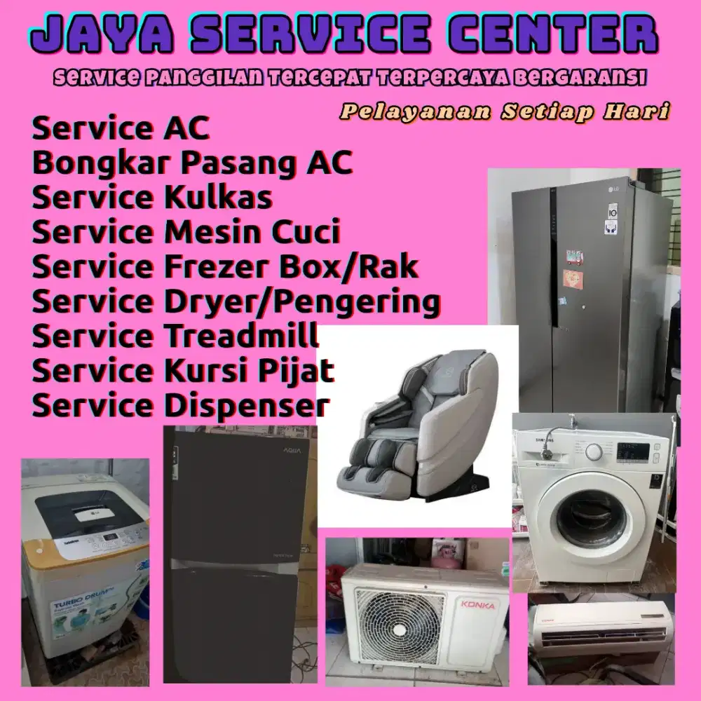 Service Mesin Cuci Kulkas Bongkar Pasang Servis AC Treadmill Frezerbox