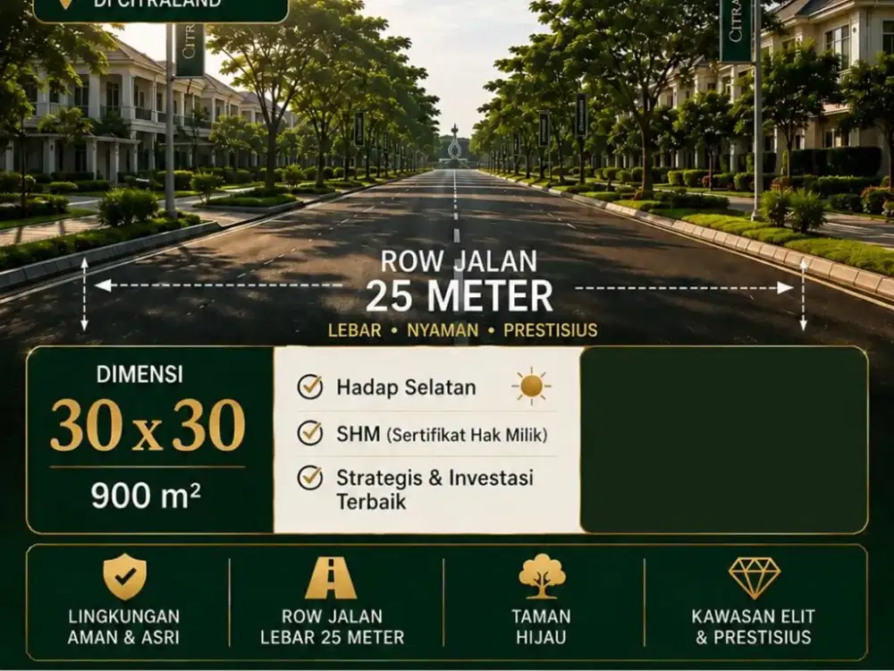 Dijual tanah Kavling di Raya Waterfront Citraland