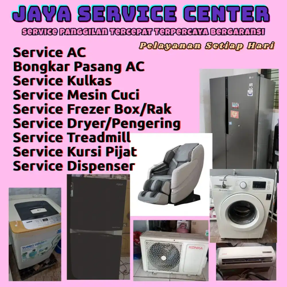 Service Mesin Cuci Kulkas Frezer Bongkar Pasang AC Servis AC Treadmill