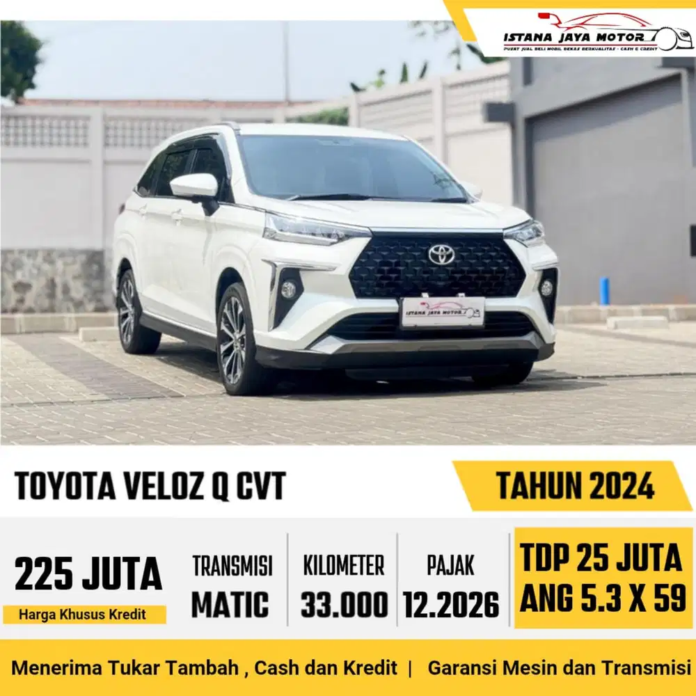 Toyota Veloz Q CVT th 2024 #istana jaya motor