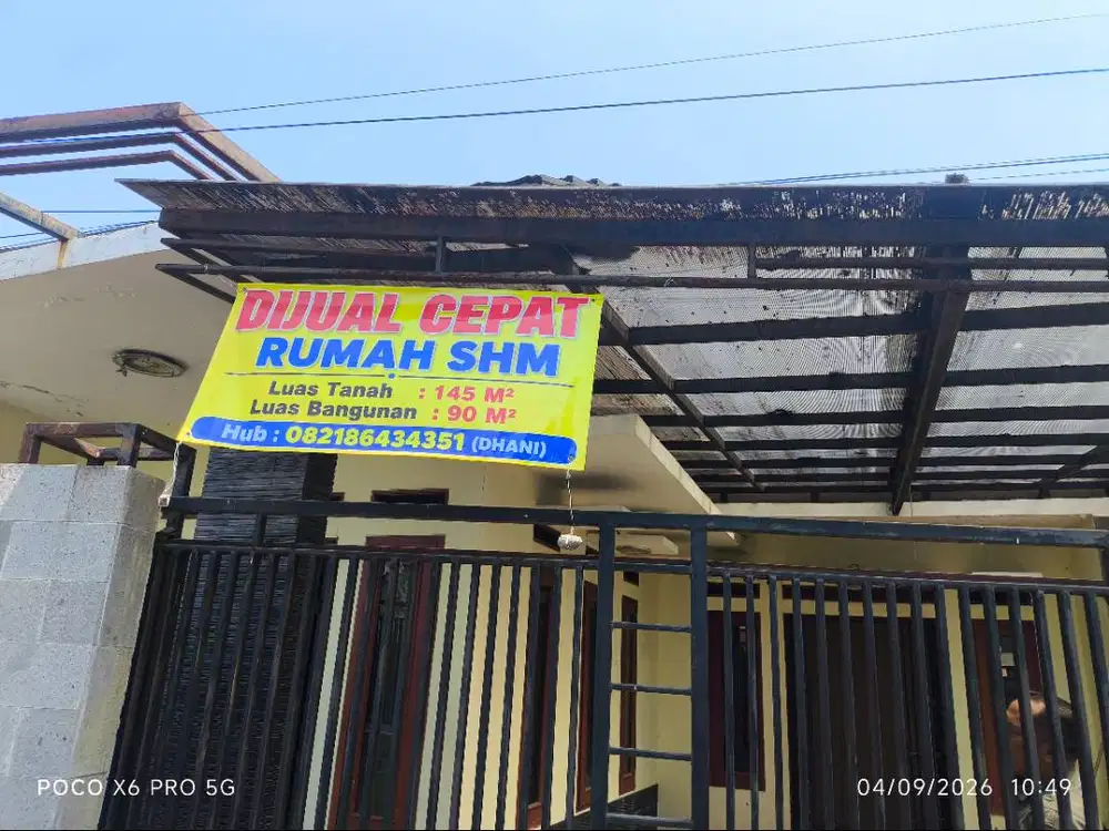DIJUAL CEPAT RUMAH (SHM) - 90/145 M2
