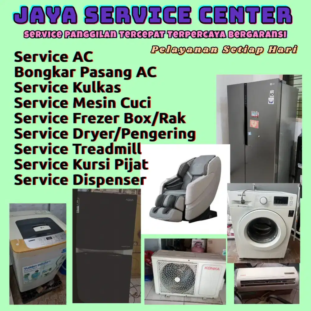 Service AC Kulkas Frezer Bongkar Pasang AC Servis Mesin Cuci Treadmill
