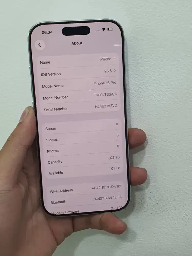 iPhone 16 pro 1 TB resmi bh 100