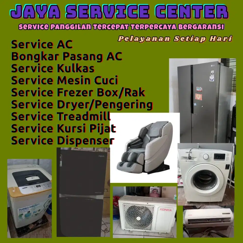 Service Kulkas Frezer Mesin Cuci Bongkar Pasang AC Servis AC Treadmill