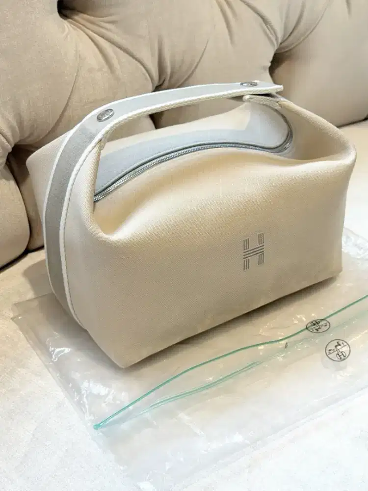Hermes Canvas Beige / Naturel Bride-a-Brac Large Pouch Toiletry Bag