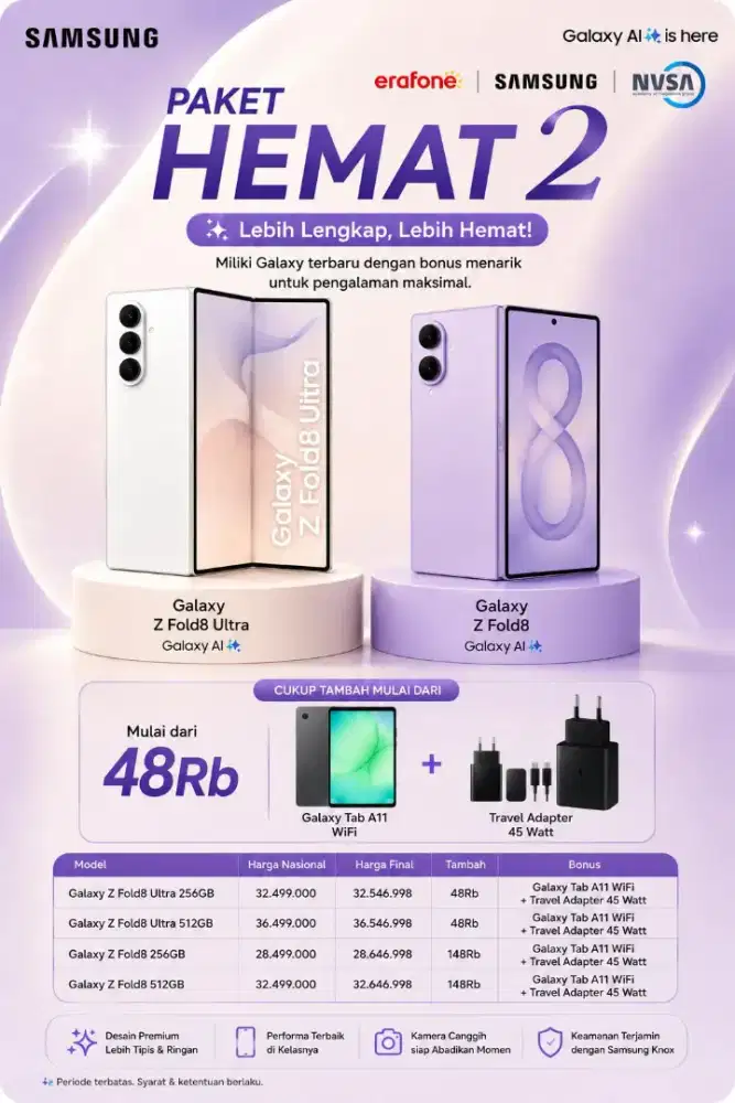 PROMO GALAXY ZFOLD8 / INCLUDE TABLET A11 & ADAPTOR 45WATT