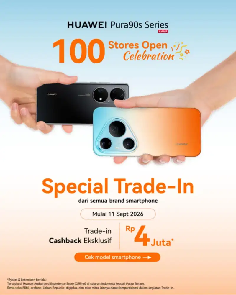 Huawei Pura 90s Pro Promo Tukar Tambah Cashback 4 juta Huawei DP Mall