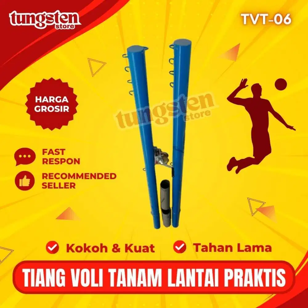 Tiang Bola Voli Volley Tanam untuk Lapangan Harga Grosir Murah TVT-06
