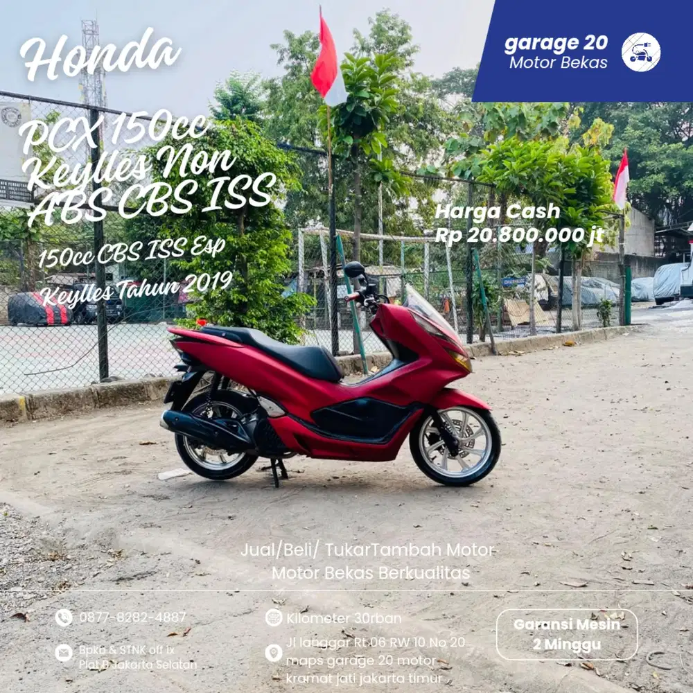 Honda PCX 150cc Keylles CBS ISS Non ABS Tahun 2019 Pajak Off