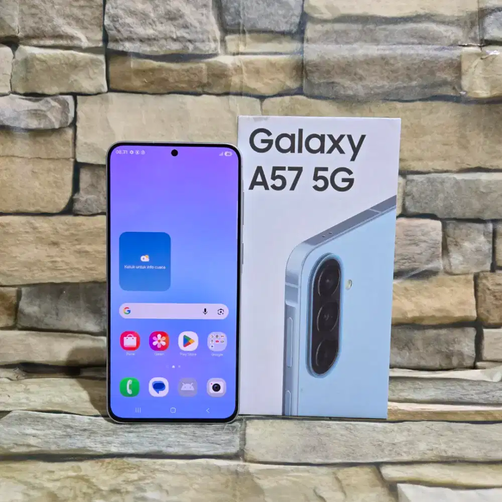 Samsung A57 5G 8/256 Ice Blue Fullset Segel Normal Mulus 98%,Garansi
