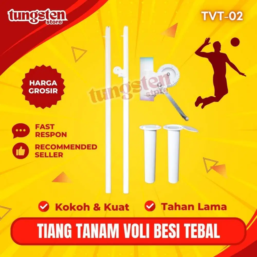 Tiang Bola Voli Tanam TVT-02 Latihan dan Sekolah Murah