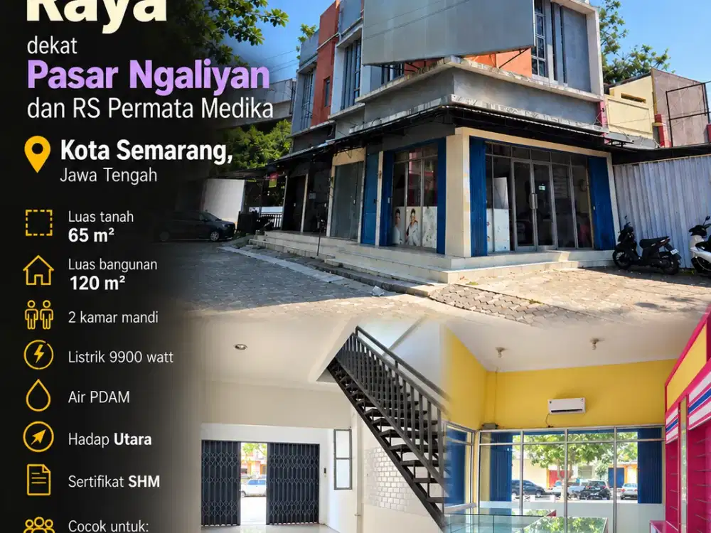 Ngaliyan Raya, Prof Hamka, strategis, dekat Pasar Ngaliyan dan RS Permata Medika, Semarang