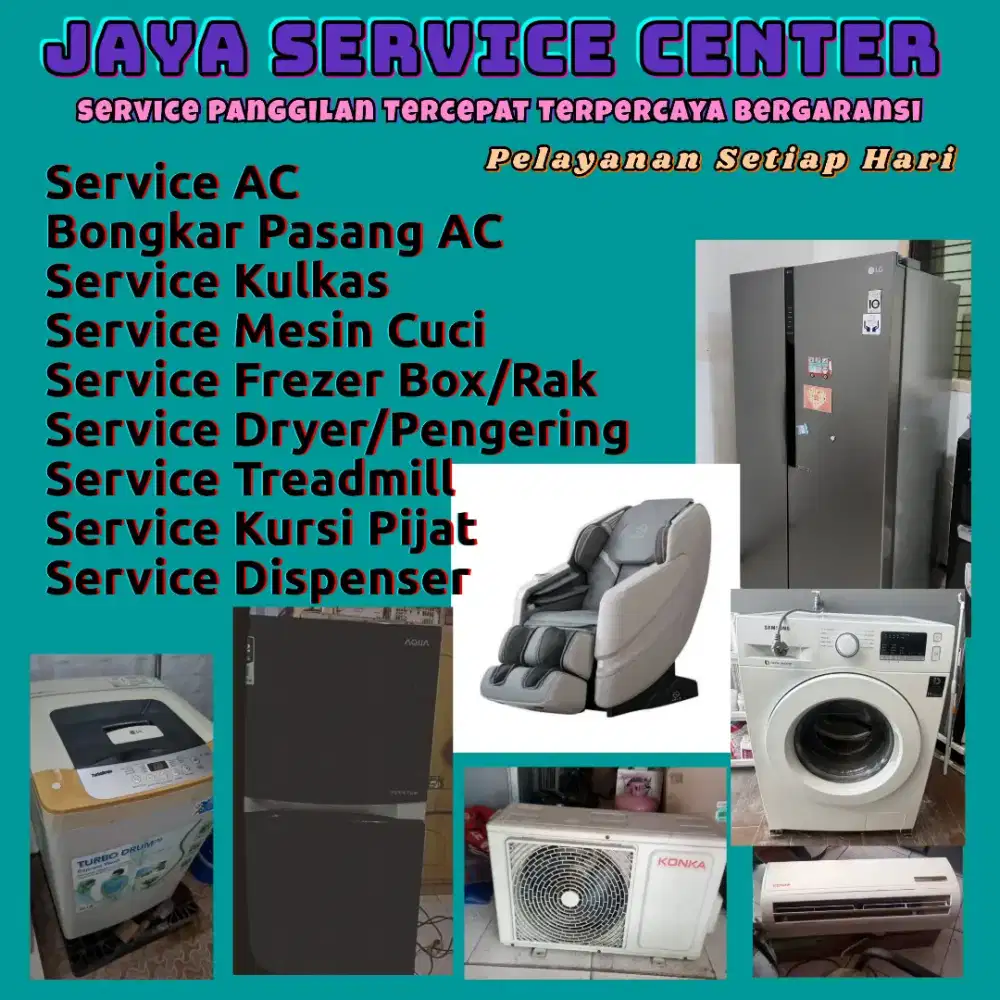 Service Kulkas Treadmill Mesin Cuci Bongkar Pasang AC Servis AC Frezer
