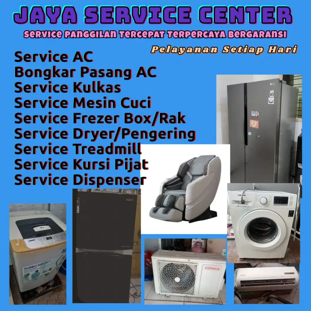 Service AC Kulkas Frezer Mesin Cuci Bongkar Pasang AC Servis Treadmill