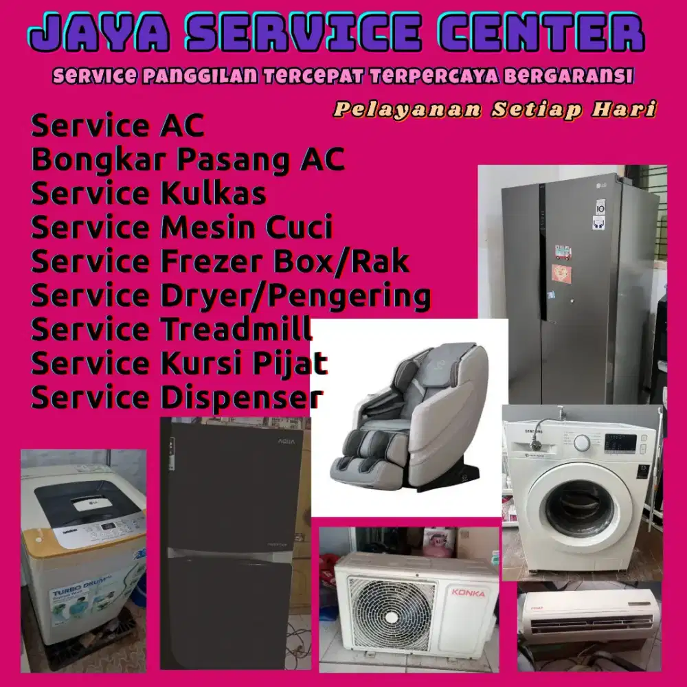 Service Mesin Cuci Frezer Bongkar Pasang AC Servis AC Kulkas Treadmill
