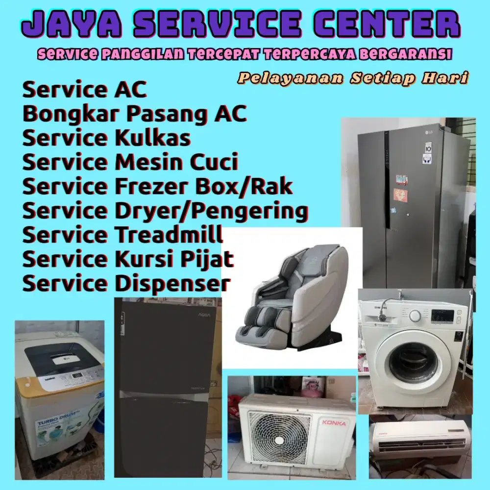 Service Kulkas Frezer Bongkar Pasang AC Servis AC Mesin Cuci Treadmill