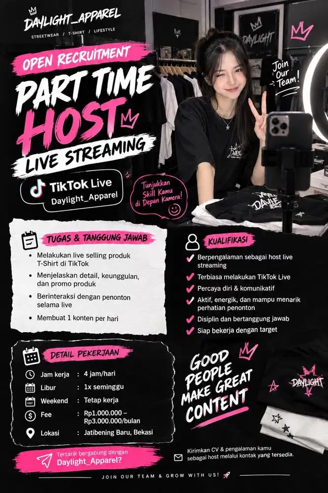 LOWONGAN KERJA HOST LIVE