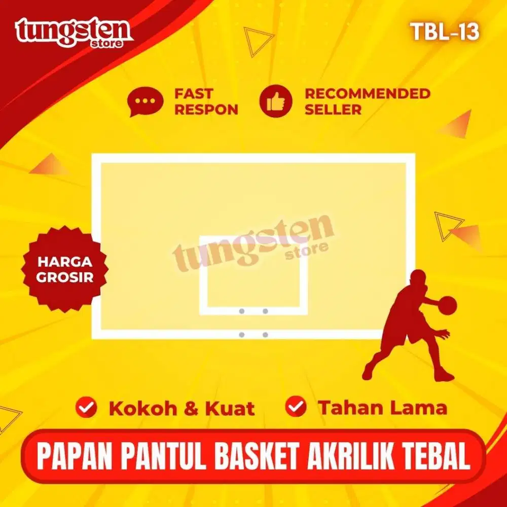 Papan Pantul Basket Akrilik Murah Harga Grosir 15mm Ukuran 105x180 cm