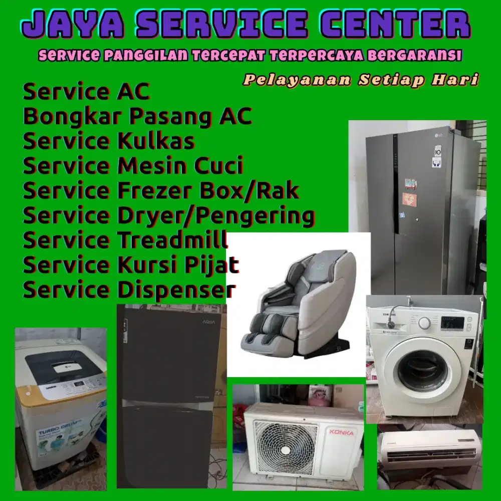 Service Kulkas Frezer Mesin Cuci AC Servis Treadmill Bongkar Pasang AC