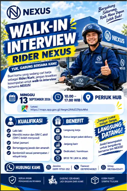 WALK INTERVIEW LOKER KURIR PERIUK!!