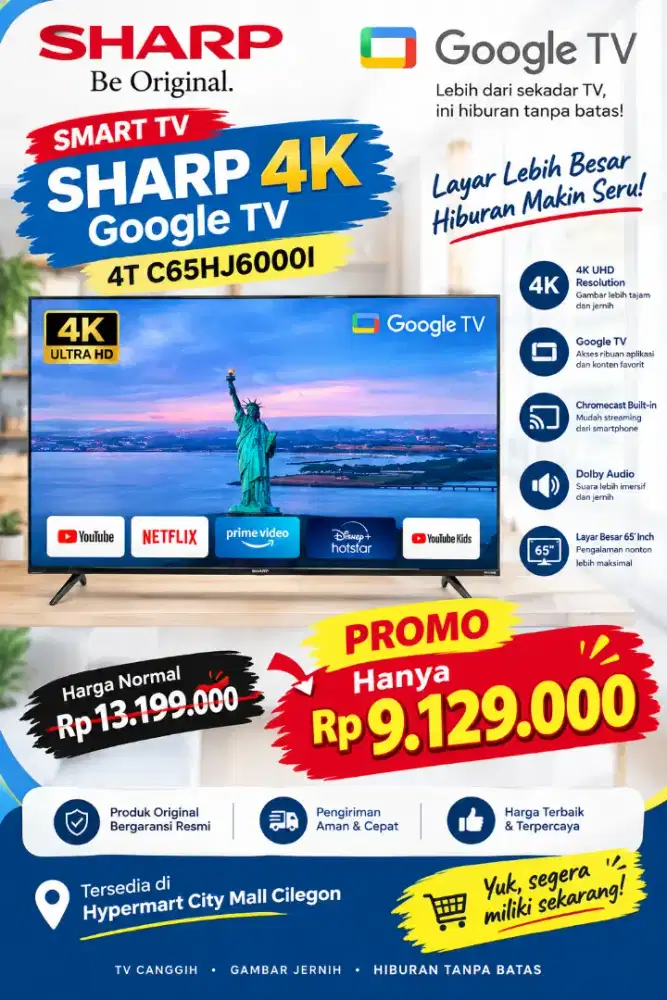 KREDIT TV SHARP  BARU 65
