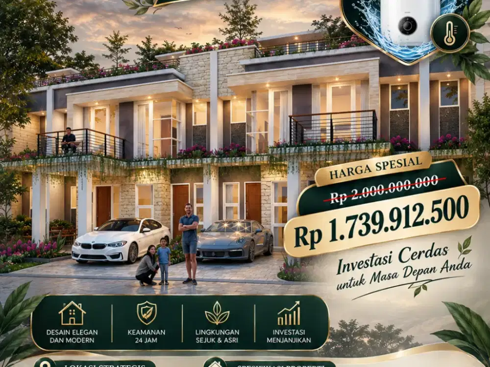 RUMAH NYAMAN 2 LANTAI+ROOFTOP LOKASI TENGAH KOTA BATU