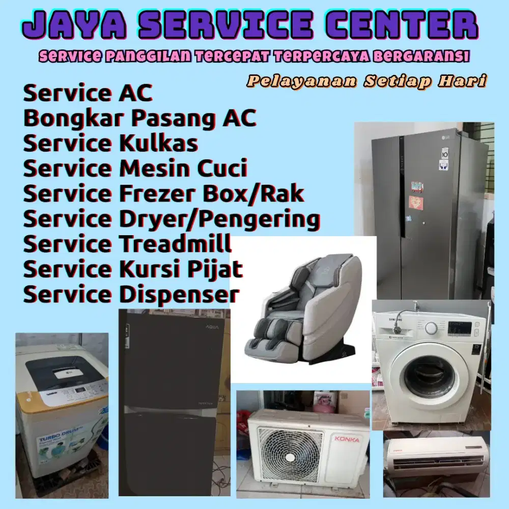 Service Mesin Cuci Kulkas Frezer Bongkar Pasang AC Servis AC Treadmill