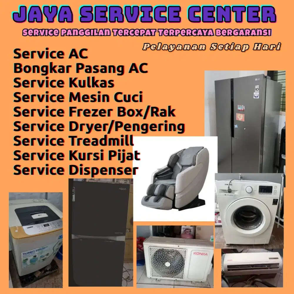 Service AC Kulkas Frezer Bongkar Pasang AC Servis Mesin Cuci Treadmill