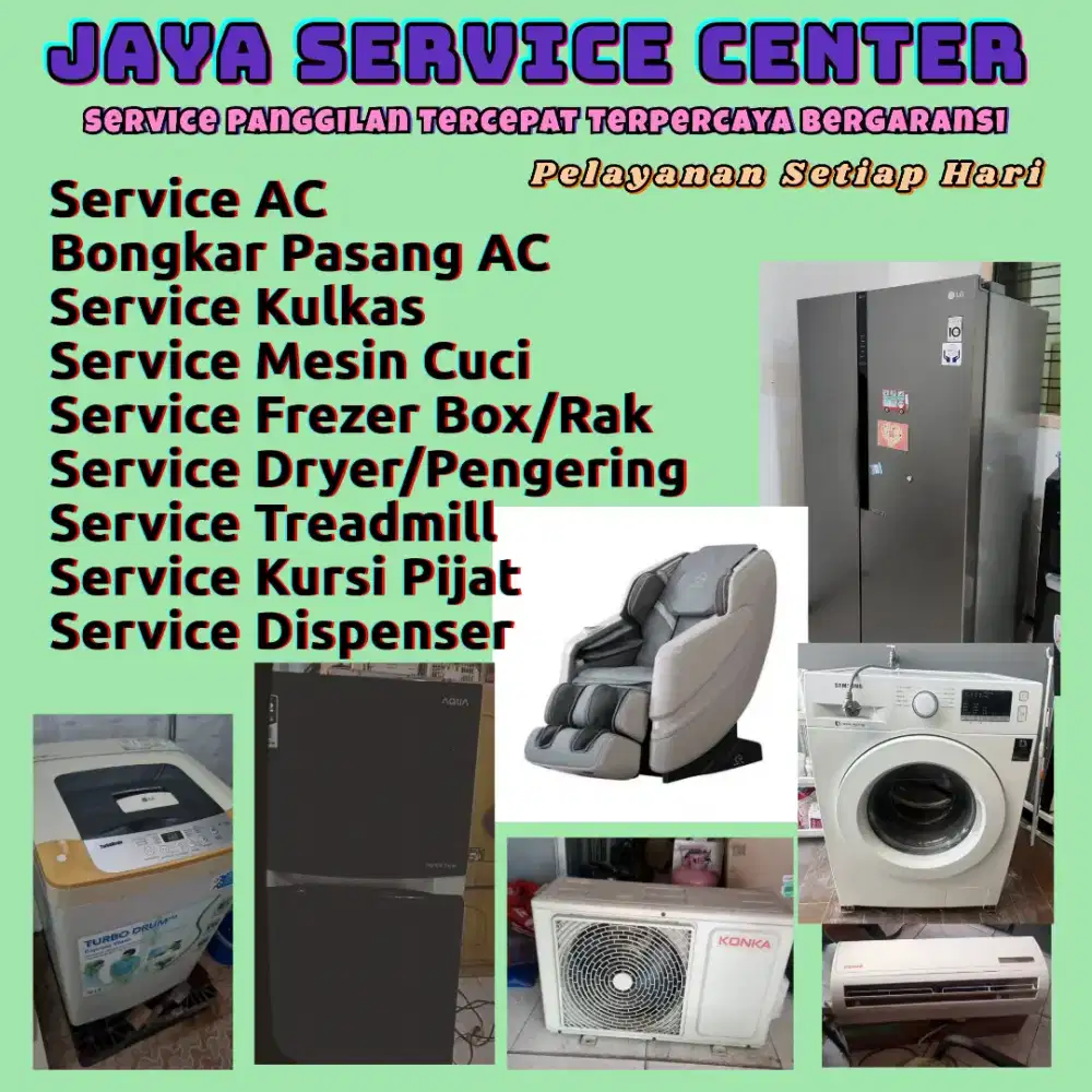 Service Mesin Cuci Kulkas Frezer Bongkar Pasang AC Servis AC Treadmill