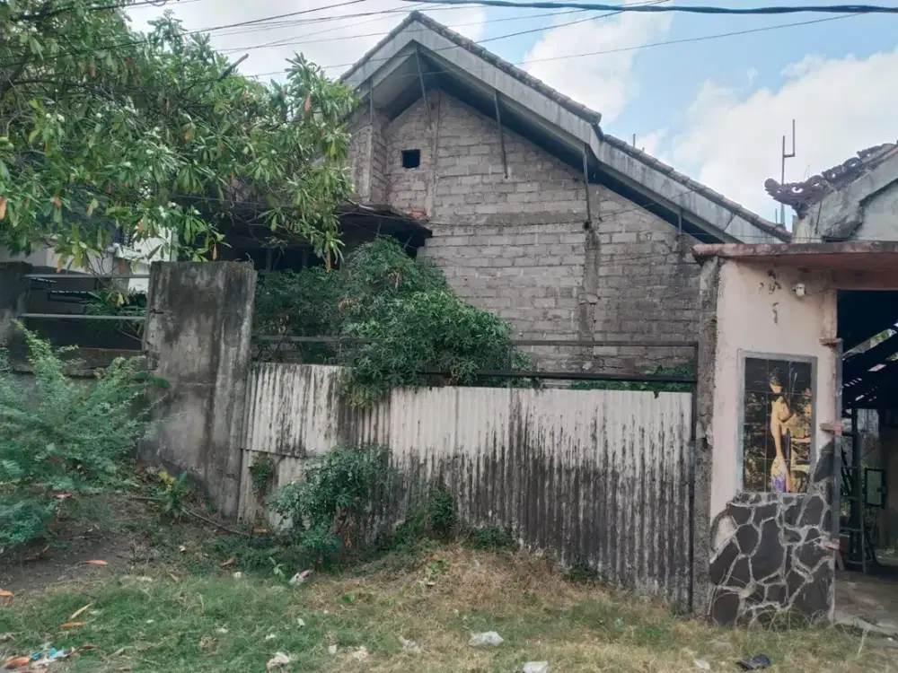 TANAH BONUS BANGUNAN UNFINISHING DI JL BUKIT SARI DENPASAR COCOK UNTUK KOS, GUDANG DLL