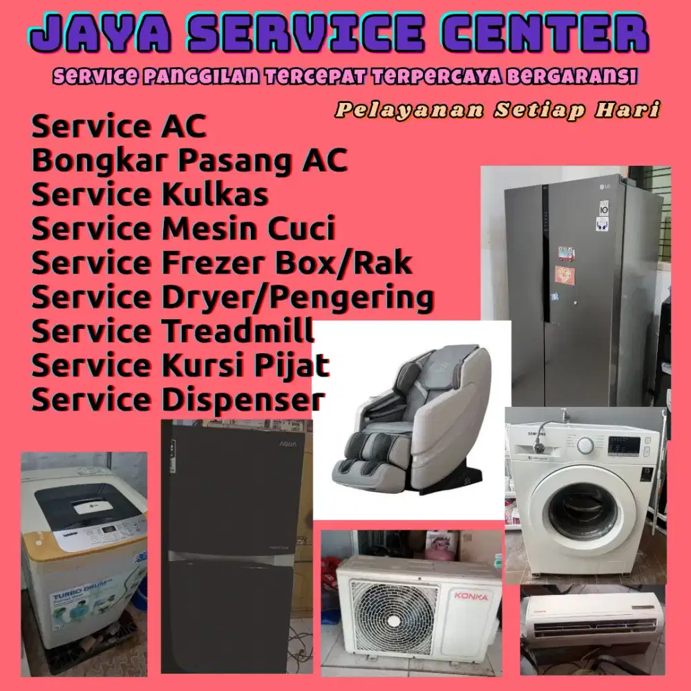 Service Mesin Cuci AC Bongkar Pasang AC Servis Treadmill Kulkas Frezer