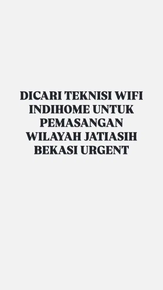 dicari kang pasang wifi indihome jatiasih