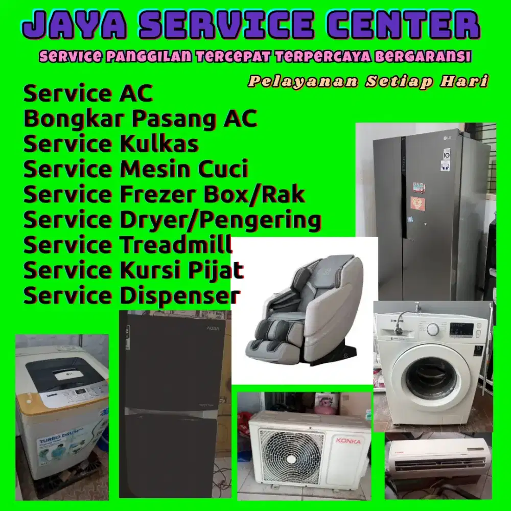 Service AC Bongkar Pasang AC Servis Mesin Cuci Kulkas Frezer Treadmill