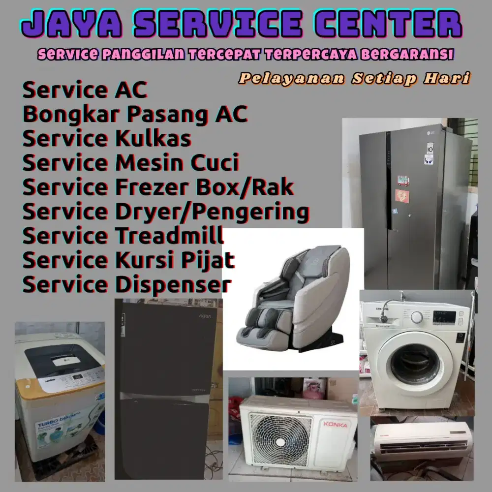 Service AC Kulkas Frezer Bongkar Pasang AC Servis Mesin Cuci Treadmill