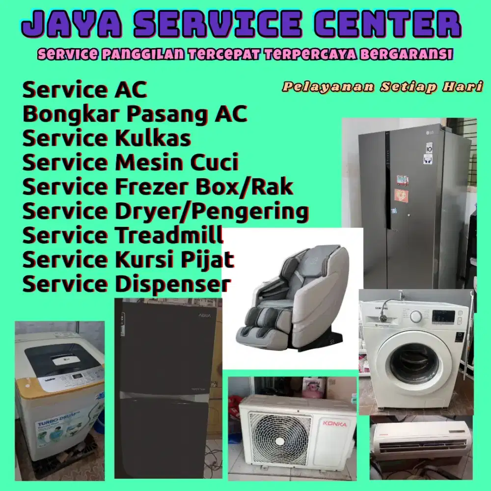 Service Mesin Cuci AC Kulkas Bongkar Pasang AC Servis Treadmill Frezer