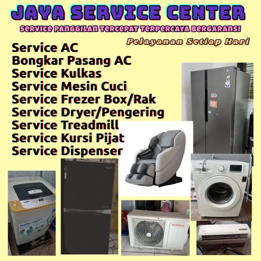 Service Mesin Cuci Kulkas Frezer Bongkar Pasang AC Servis AC Treadmill