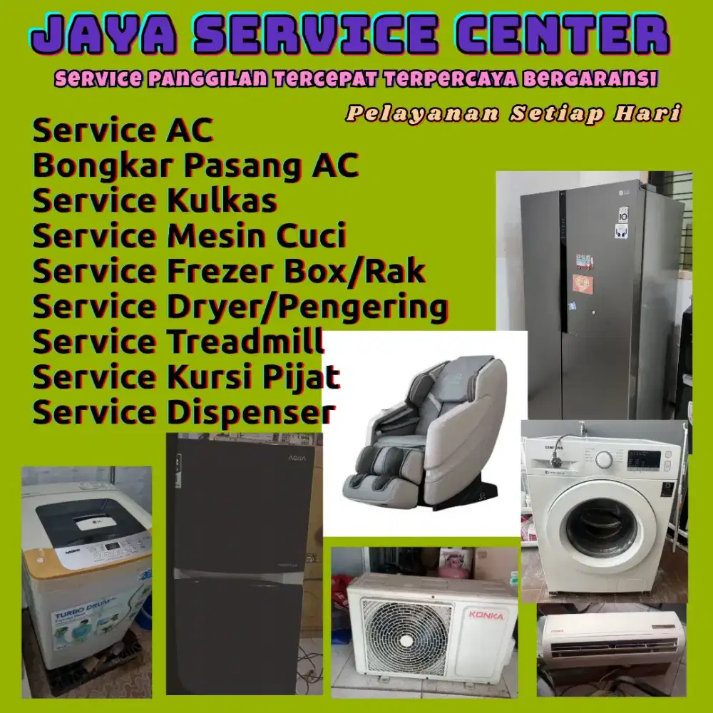 Service AC Kulkas Frezer Bongkar Pasang AC Servis Mesin Cuci Treadmill